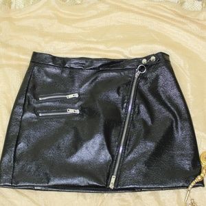 Latex Zipper Skirt.